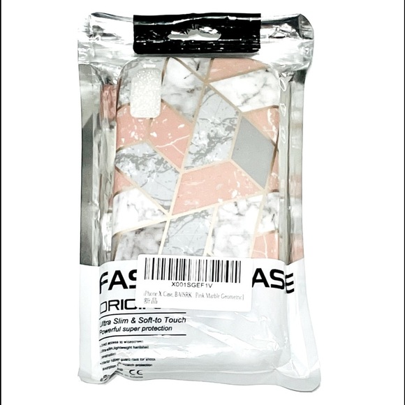 iPhone X, iPhone 8 Plus/7 Plus pink and gray marble geometric phone case NWT - Picture 7 of 7